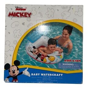 Baby Watercraft Float Disney Junior Mickey Mouse Inflatable Pool Float 6-18M NEW
